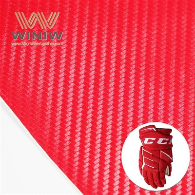 Kohlefaser-Mikrofaser-PU-Kunstleder für Eishockey-Handschuhe